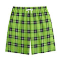 UFO Green Tartan Pattern Print Cotton Shorts