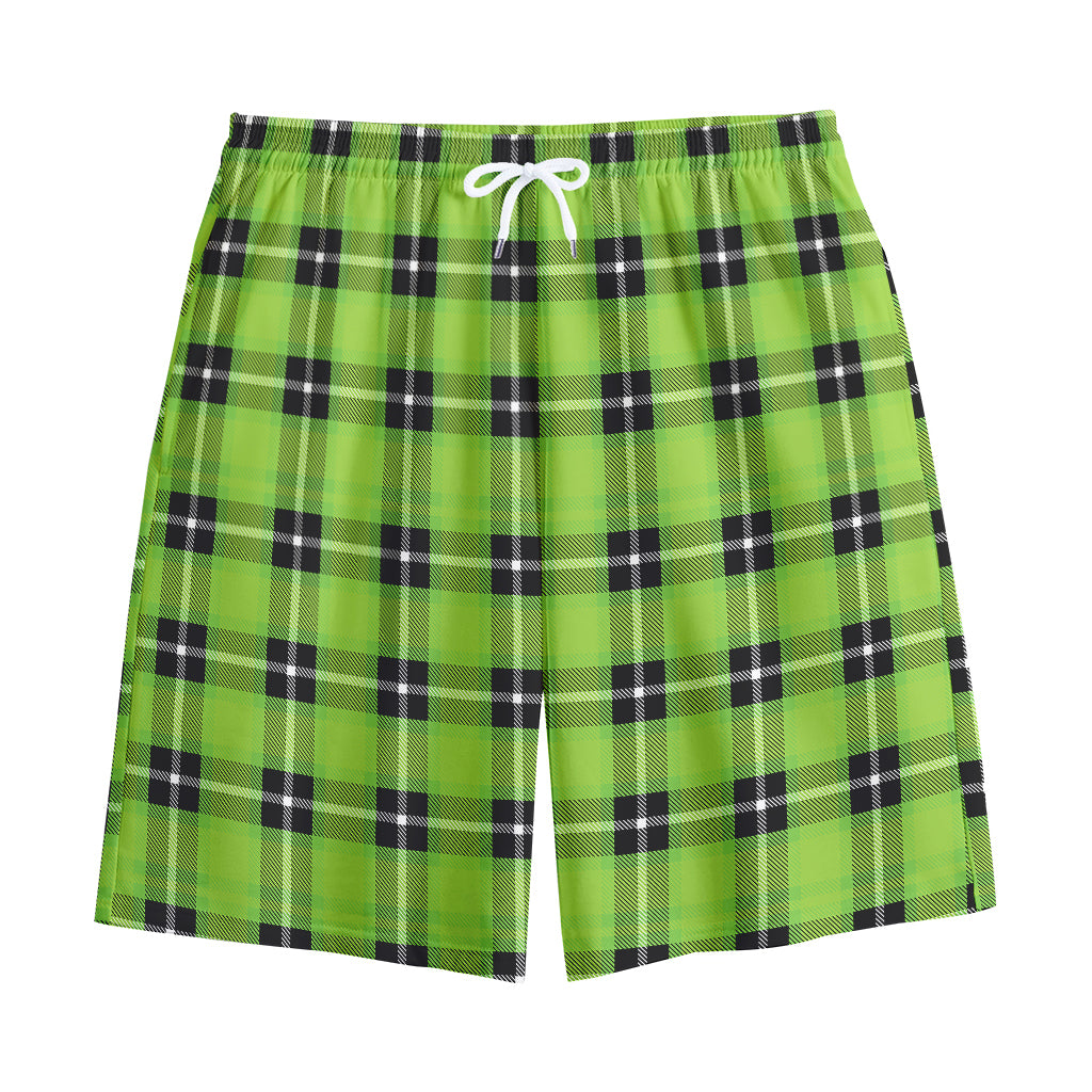 UFO Green Tartan Pattern Print Cotton Shorts