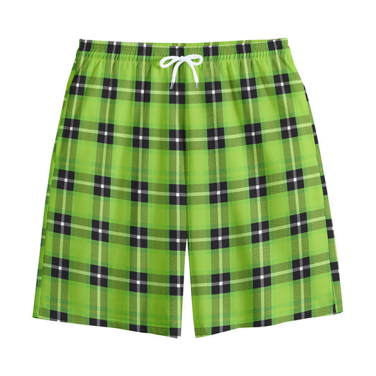 UFO Green Tartan Pattern Print Cotton Shorts