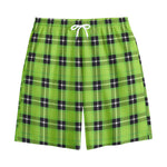 UFO Green Tartan Pattern Print Cotton Shorts