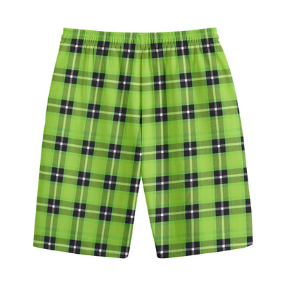 UFO Green Tartan Pattern Print Cotton Shorts