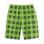 UFO Green Tartan Pattern Print Cotton Shorts