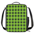 UFO Green Tartan Pattern Print Crossbody Lunch Bag