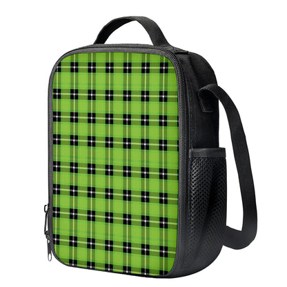 UFO Green Tartan Pattern Print Crossbody Lunch Bag