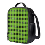 UFO Green Tartan Pattern Print Crossbody Lunch Bag