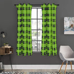 UFO Green Tartan Pattern Print Curtain
