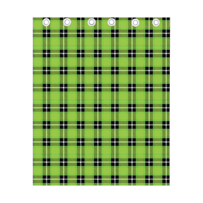 UFO Green Tartan Pattern Print Curtain