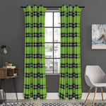 UFO Green Tartan Pattern Print Curtain