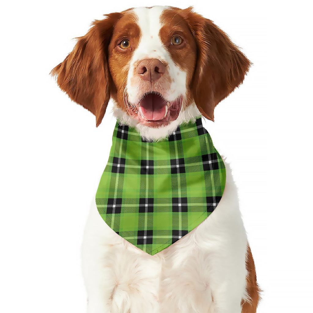 UFO Green Tartan Pattern Print Dog Bandana