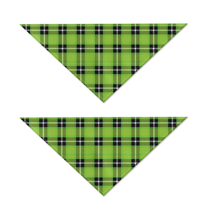 UFO Green Tartan Pattern Print Dog Bandana