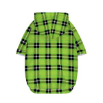 UFO Green Tartan Pattern Print Dog Zip Up Hoodie