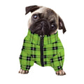 UFO Green Tartan Pattern Print Dog Zip Up Jacket
