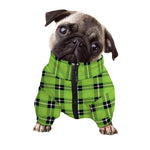 UFO Green Tartan Pattern Print Dog Zip Up Jacket