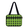 UFO Green Tartan Pattern Print Double Strap Bible Bag