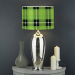 UFO Green Tartan Pattern Print Drum Lamp Shade