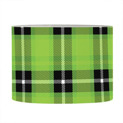 UFO Green Tartan Pattern Print Drum Lamp Shade