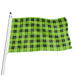 UFO Green Tartan Pattern Print Flag