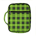 UFO Green Tartan Pattern Print Front Pocket Bible Bag