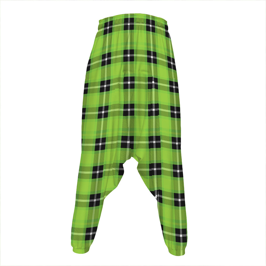UFO Green Tartan Pattern Print Hammer Pants