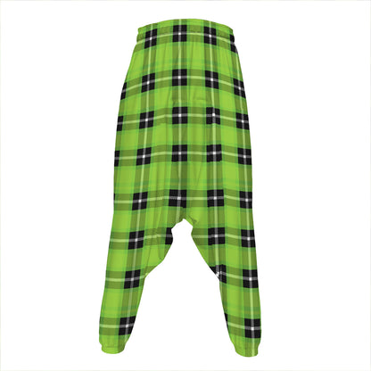 UFO Green Tartan Pattern Print Hammer Pants