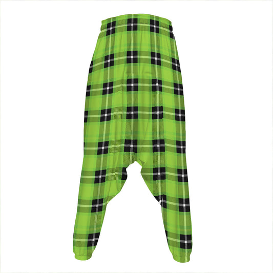 UFO Green Tartan Pattern Print Hammer Pants