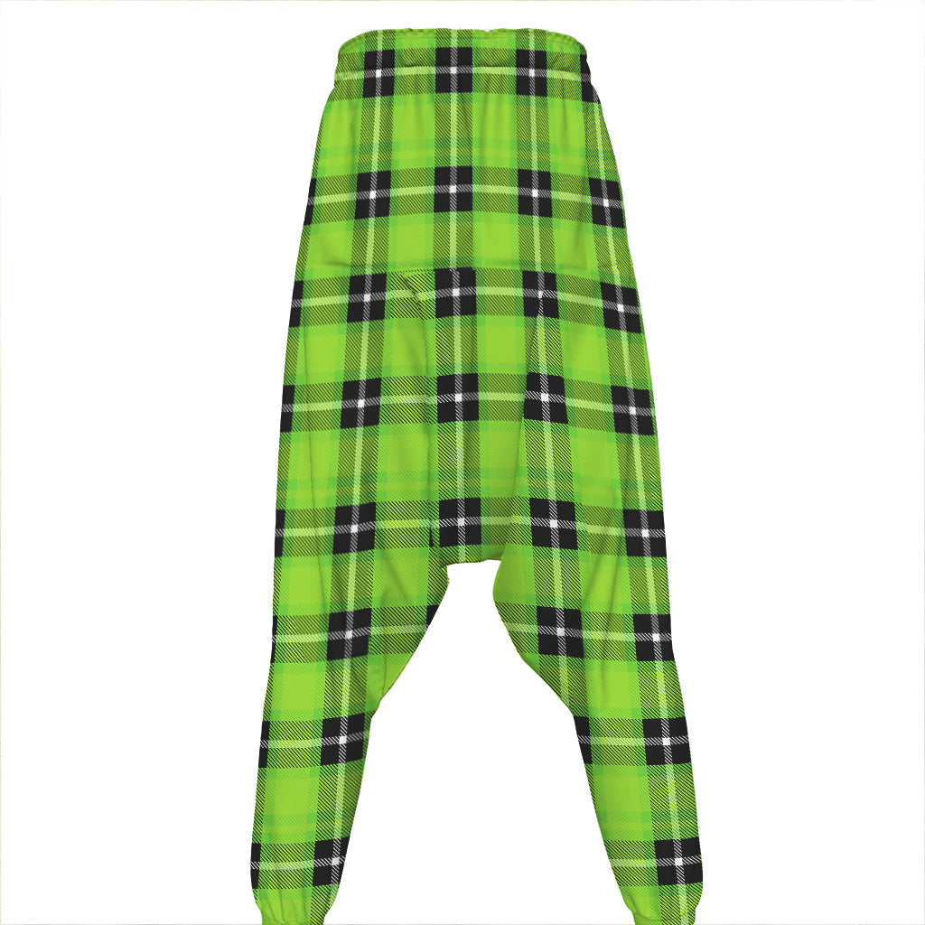 UFO Green Tartan Pattern Print Hammer Pants
