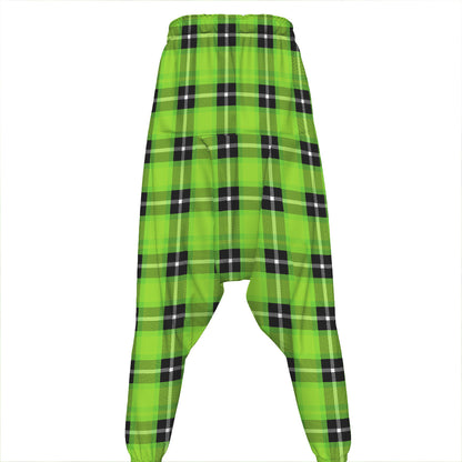 UFO Green Tartan Pattern Print Hammer Pants
