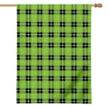 UFO Green Tartan Pattern Print House Flag
