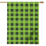 UFO Green Tartan Pattern Print House Flag