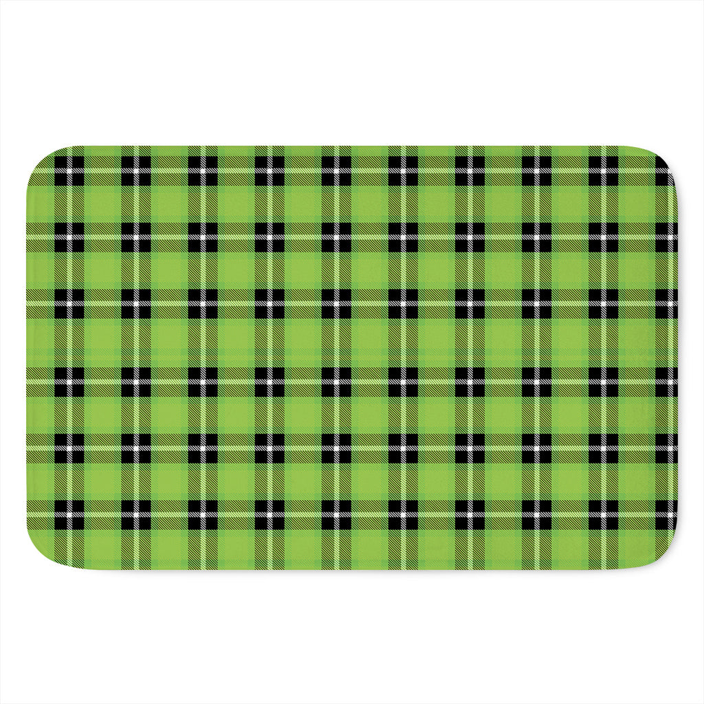 UFO Green Tartan Pattern Print Indoor Door Mat