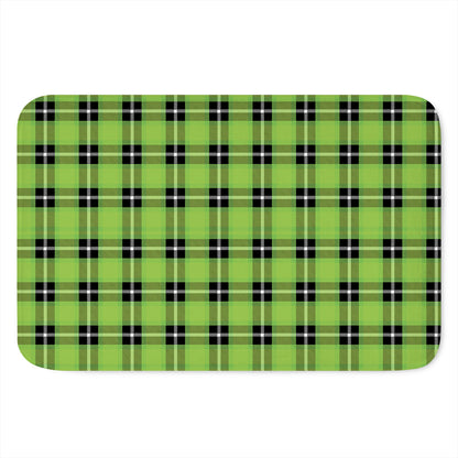 UFO Green Tartan Pattern Print Indoor Door Mat