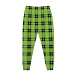 UFO Green Tartan Pattern Print Jogger Pants