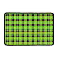 UFO Green Tartan Pattern Print Kitchen Mat
