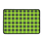 UFO Green Tartan Pattern Print Kitchen Mat