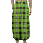 UFO Green Tartan Pattern Print Lantern Pants