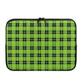 UFO Green Tartan Pattern Print Laptop Sleeve