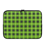 UFO Green Tartan Pattern Print Laptop Sleeve