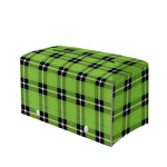 UFO Green Tartan Pattern Print Leather Tissue Box Cover