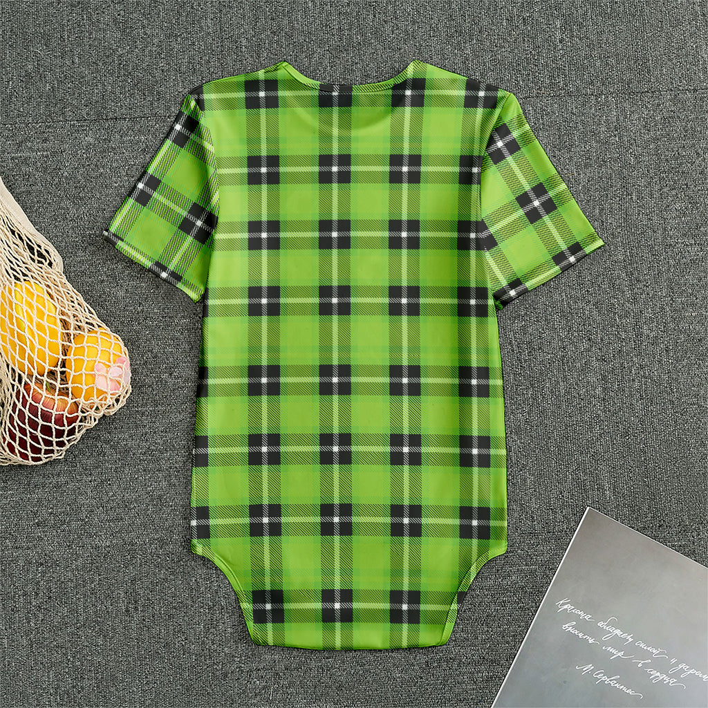 UFO Green Tartan Pattern Print Men's Bodysuit