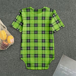 UFO Green Tartan Pattern Print Men's Bodysuit