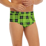 UFO Green Tartan Pattern Print Men's Briefs