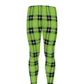 UFO Green Tartan Pattern Print Men's Leggings