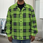 UFO Green Tartan Pattern Print Men's Shirt Jacket