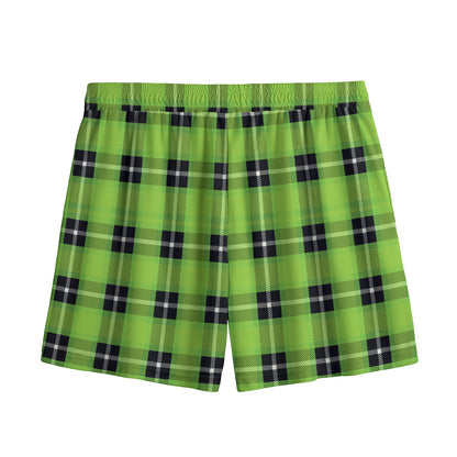 UFO Green Tartan Pattern Print Mesh Shorts
