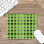 UFO Green Tartan Pattern Print Mouse Pad