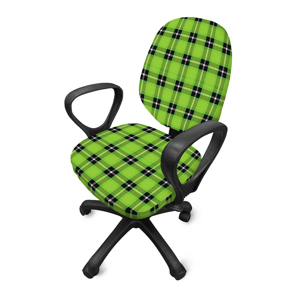 UFO Green Tartan Pattern Print Office Chair Cover