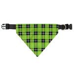 UFO Green Tartan Pattern Print Over The Collar Dog Bandana