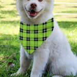 UFO Green Tartan Pattern Print Over The Collar Dog Bandana