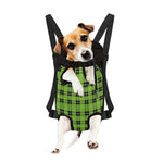 UFO Green Tartan Pattern Print Pet Carrier Backpack