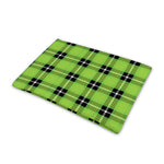 UFO Green Tartan Pattern Print Pet Cooling Mat Cover